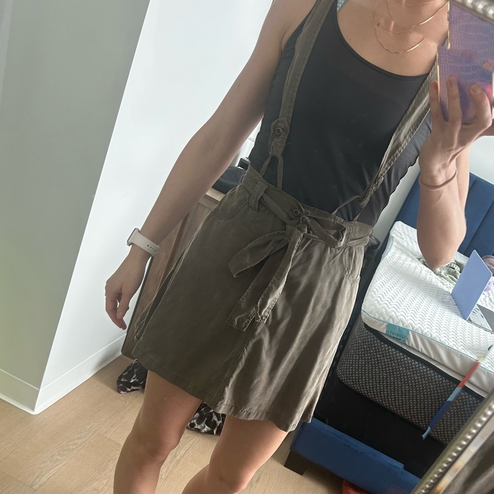 ILLA ILLA Olive Green Suspender Skirt